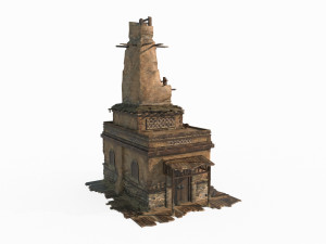 East Asian ancient architecture Gobi houses Modèle 3D