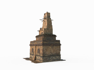 East Asian ancient architecture Gobi houses Modèle 3D