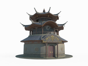 Ancient Asian Architecture Taoist Temple 3D Model