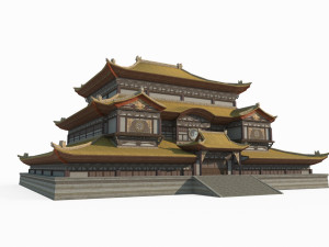East Asian ancient architecture Taoist palaces Model 3D