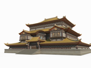 East Asian ancient architecture Taoist palaces 3D Модель