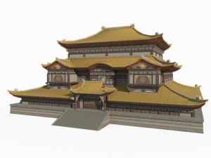 East Asian ancient architecture Taoist palaces 3D Модель