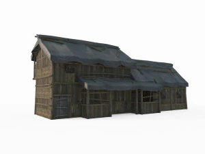 East Asian ancient architecture wooden houses 3D Model