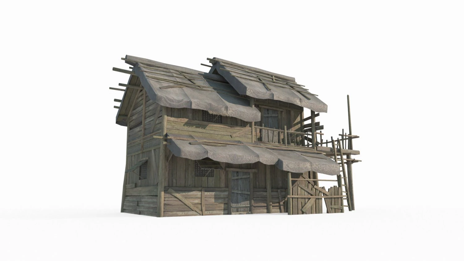 East Asian ancient architecture canvas houses 3D Model .c4d .max .obj .3ds .fbx .stl .blend