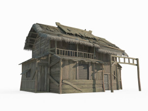 Asian Ancient Architecture Fisherman s House 3D Model