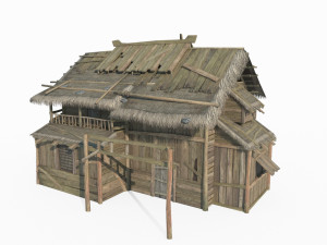 Asian Ancient Architecture Fisherman s House 3D Model