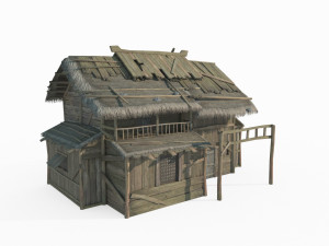 Asian Ancient Architecture Fisherman s House 3D Model
