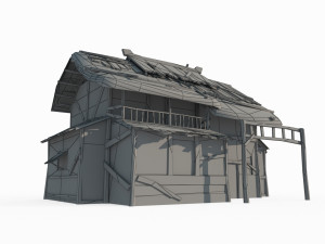 Asian Ancient Architecture Fisherman s House 3D Model