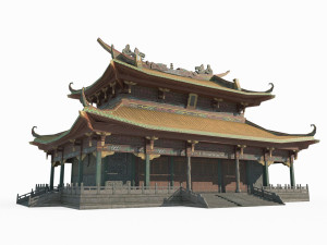 Asian Ancient Architecture Glazed Palace 3Dモデル
