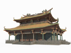 Asian Ancient Architecture Glazed Palace 3D 모델
