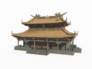 Asian Ancient Architecture Glazed Palace 3D 모델