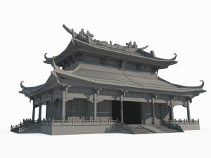 Asian Ancient Architecture Glazed Palace 3D 모델