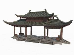 Asian Ancient Architecture Portico 3Dモデル