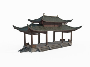 Asian Ancient Architecture Portico 3Dモデル