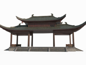 Asian Ancient Architecture Portico 3Dモデル