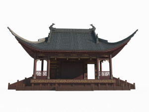 Asian Ancient Architecture Stage 3D Model