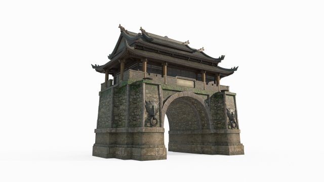 East Asian Ancient Architecture Level 3D Model .c4d .max .obj .3ds .fbx .stl .blend 