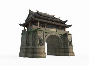 Tingkat Arsitektur Kuno Asia Timur Model 3D