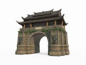 East Asian Ancient Architecture Level 3D Model