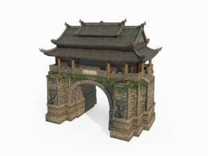 East Asian Ancient Architecture Level 3D Model
