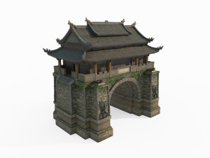 East Asian Ancient Architecture Level 3D Model