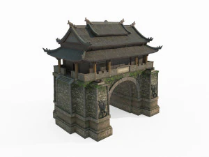 East Asian Ancient Architecture Level 3D Model