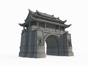 East Asian Ancient Architecture Level 3D Model