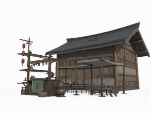 East Asian Ancient Architecture Tea Stall 3D 模型
