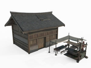 East Asian Ancient Architecture Tea Stall 3D 模型