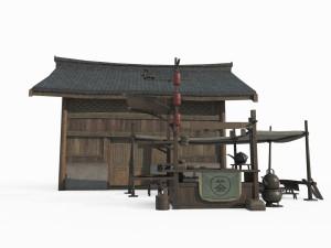 East Asian Ancient Architecture Tea Stall 3D 模型