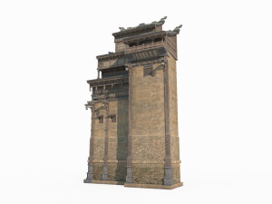 East Asian Ancient Architecture Defense Building 3D मॉडल