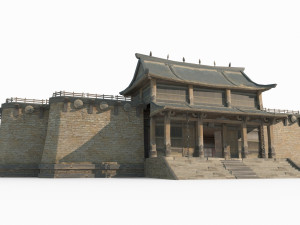 East Asian ancient architecture Gobi houses 3D 모델