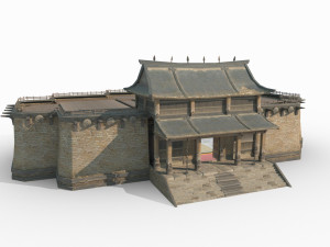 East Asian ancient architecture Gobi houses 3D Model