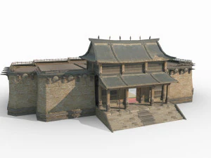 East Asian ancient architecture Gobi houses 3D Model