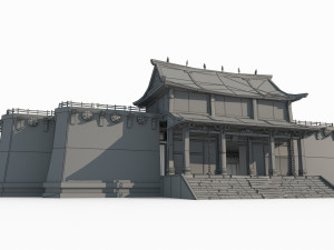 East Asian ancient architecture Gobi houses 3D Model