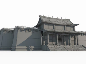 East Asian ancient architecture Gobi houses 3D Model