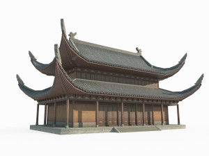 East Asian Ancient Architecture Zen House 3D 模型