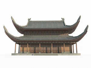 East Asian Ancient Architecture Zen House 3D Model