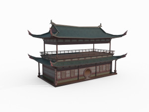 East Asian Ancient Architecture Theater Model 3D
