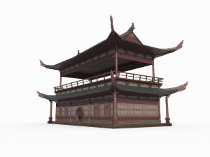 East Asian Ancient Architecture Theater Model 3D