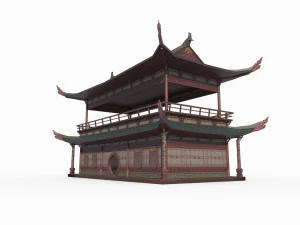 East Asian Ancient Architecture Theater 3D Model