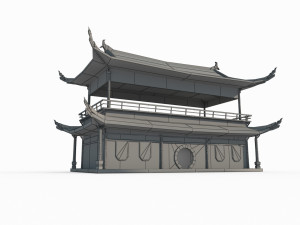 East Asian Ancient Architecture Theater Model 3D