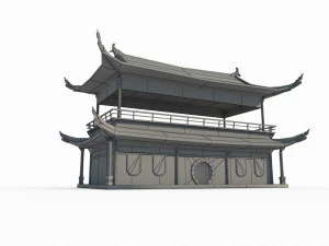 East Asian Ancient Architecture Theater 3D Model