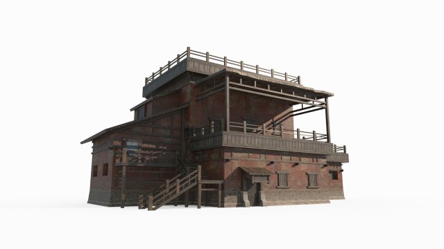 Ancient houses in the Gobi region of East Asia 3D Модель .c4d .max .obj .3ds .fbx .stl .blend 