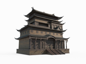 East Asian Ancient Architecture Border Penthouse Model 3D