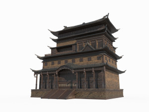 East Asian Ancient Architecture Border Penthouse 3D 모델