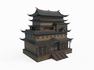 East Asian Ancient Architecture Border Penthouse 3D 모델