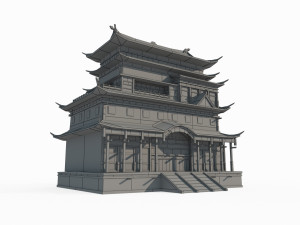 East Asian Ancient Architecture Border Penthouse 3D 모델