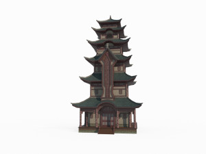 East Asian ancient architecture tower 3D Модель