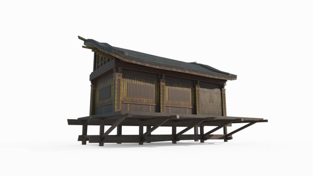 East Asian ancient architecture small hut Modelo 3D .c4d .max .obj .3ds .fbx .stl .blend 